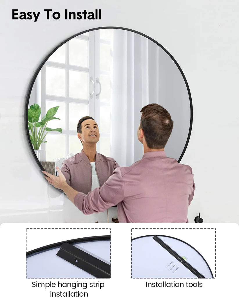 ChatGPT said: Aluminum Alloy & Resin Bathroom Mirror – 20mm Frame, Wall-Mount, No LED