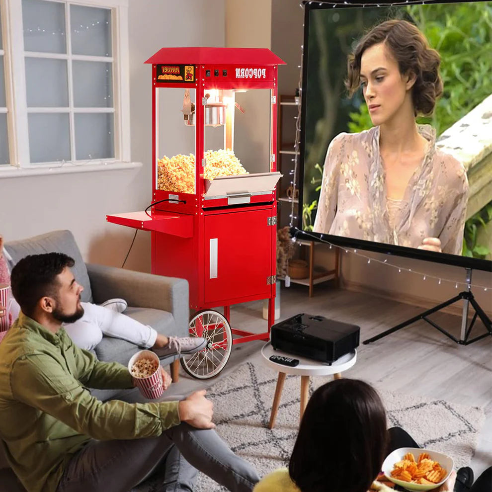 8oz Stainless Steel & Iron Popcorn Machine with Cart – 2 Units