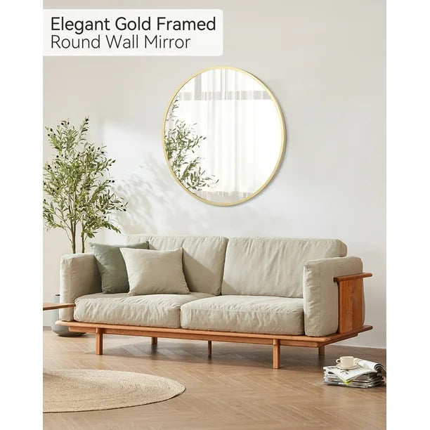 Aluminum Alloy & Resin Bathroom Mirror, 20mm Frame, Wall-Mount, Eco-Friendly