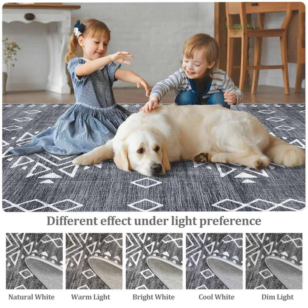 Polyester Velvet & Cashmere Printed Carpet – Bohemia Leisure Tribe, 1180GSM