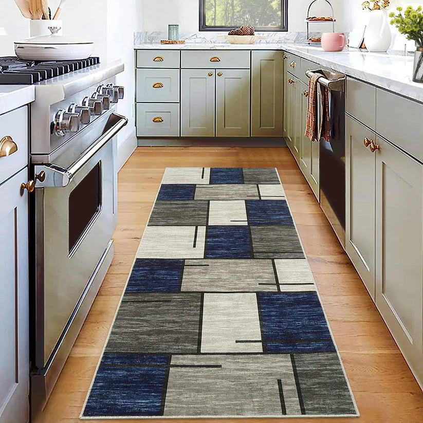 980GSM Polyester Terry Velvet Printed Carpet – Modern 12 Grid SY-2331