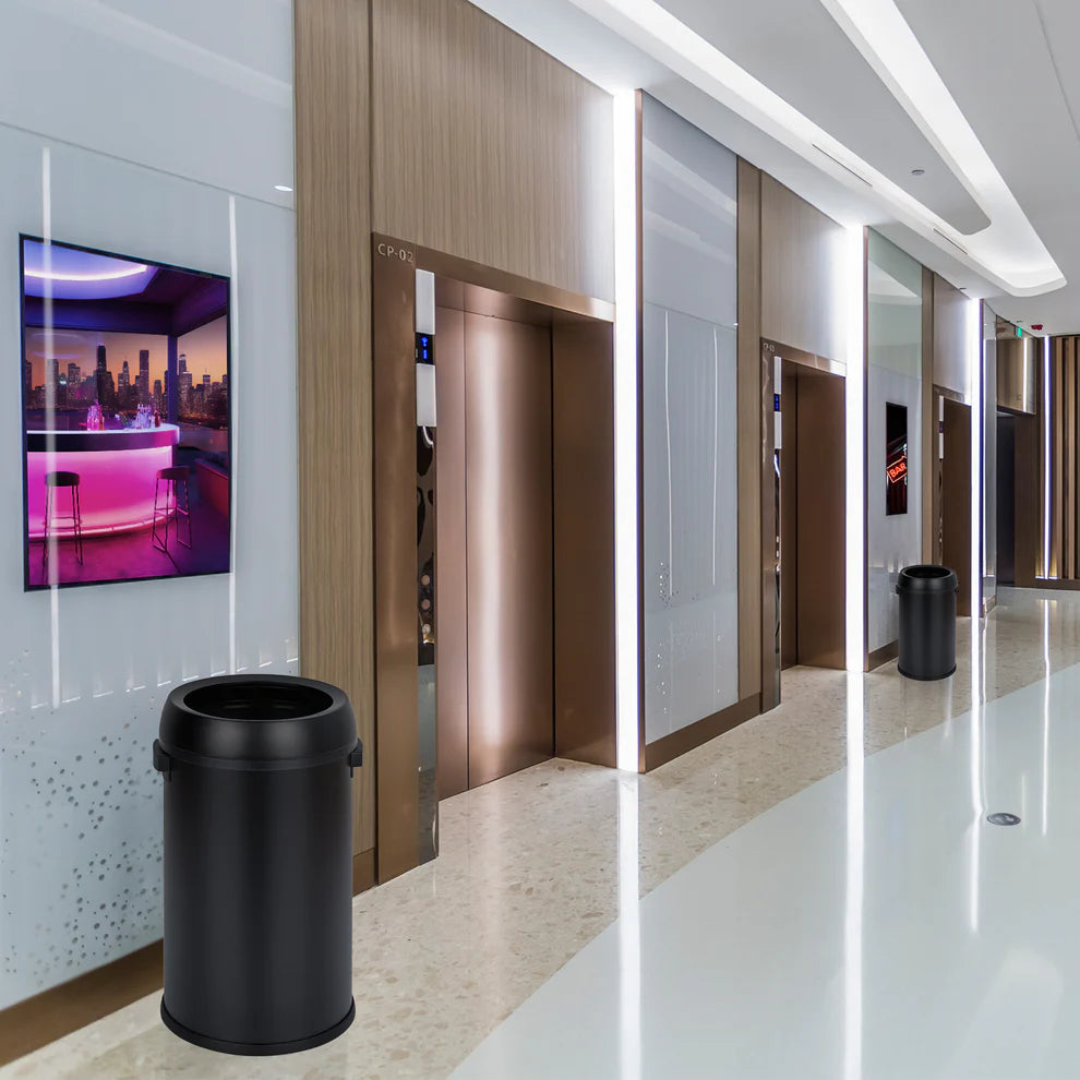 65L Commercial Trash Can – PP & ABS, 410/430 Sanding Finish, No Liner