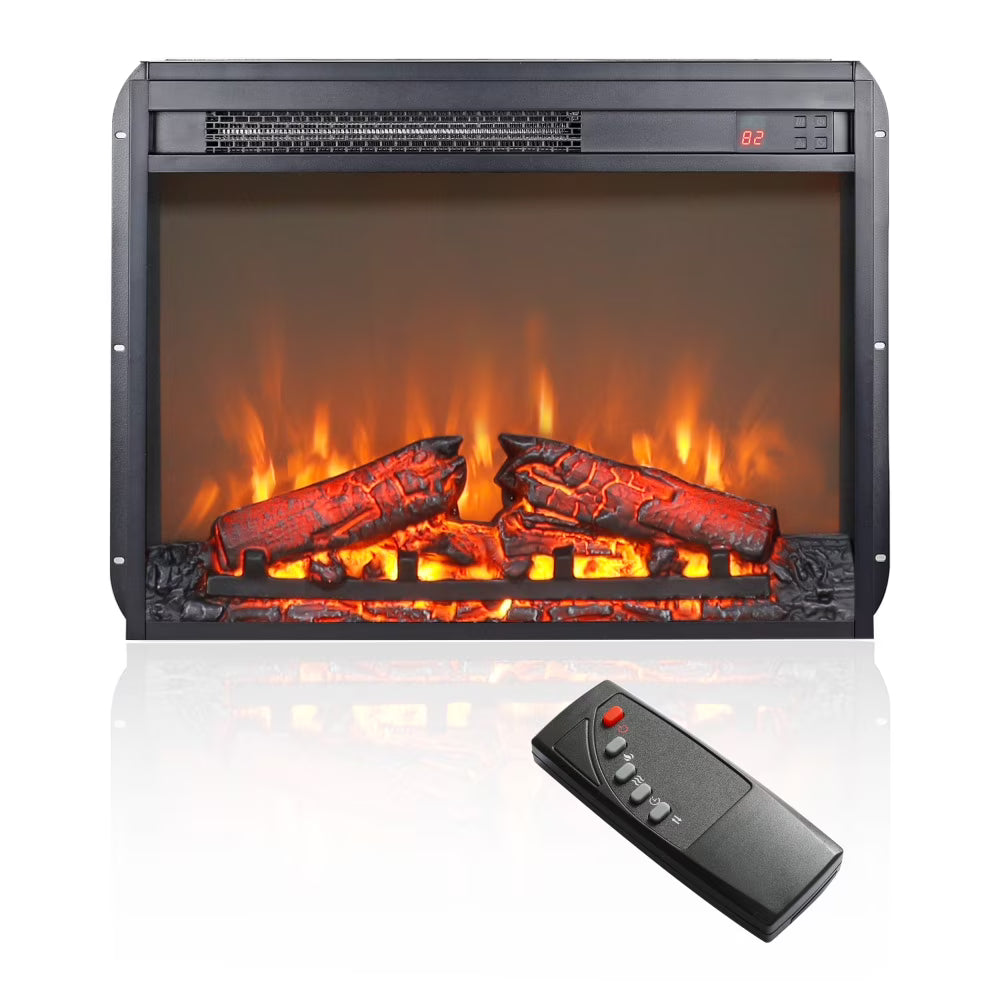 23" Electric Fireplace Stove Insert – 3D Flame with Remote Control