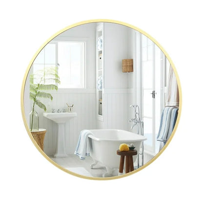 Aluminum Alloy & Resin Bathroom Mirror – 20mm Frame, Wall-Mount, No LED