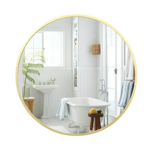 Aluminum Alloy & Resin Bathroom Mirror, 20mm Frame, Wall-Mount, Eco-Friendly