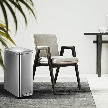 50L Vertical Pedal Trash Can – 410 Stainless Steel, Iron Wire & PP