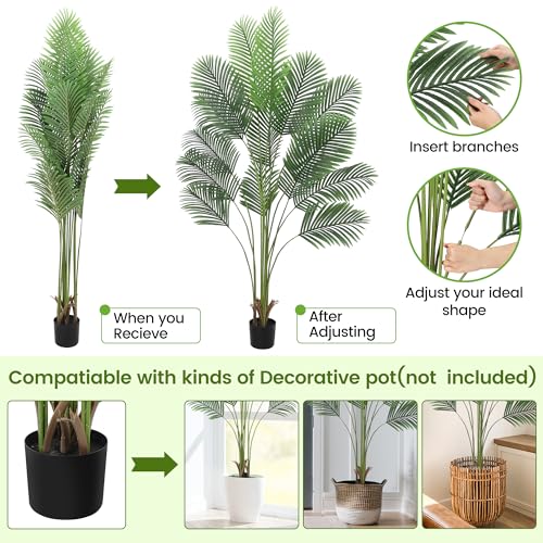 1 Plastic + Iron Wire Palm Branches