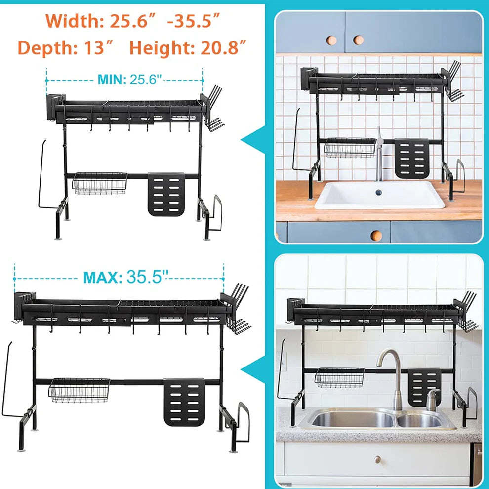 Stainless Steel 201 Sink G-Type Drain Rack – Telescopic 65–85cm