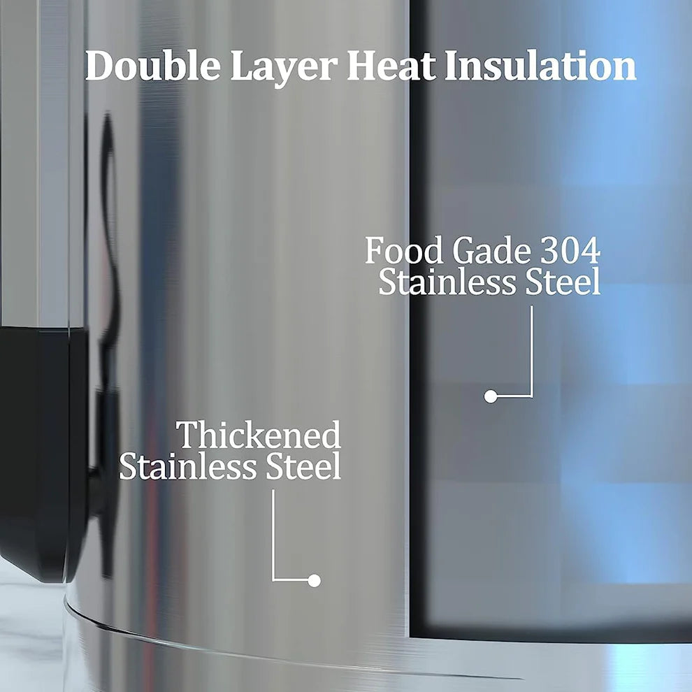 304 Stainless Steel Double-Layer Coffee Pot – Bottom Groove Design