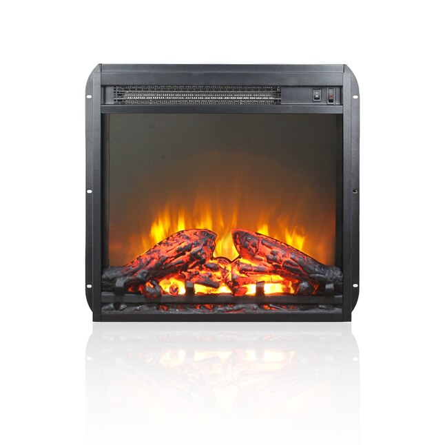 18" Electric Fireplace Insert – Realistic Log Flames with Overheat Protection