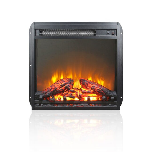 18" Electric Fireplace Insert – Realistic Log Flames with Overheat Protection