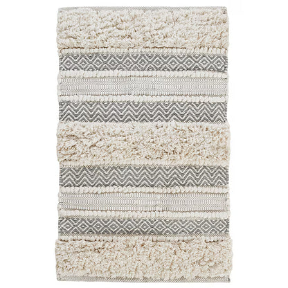 Woven Stripe Bath Rug – Non-Slip, Plush & Machine Washable