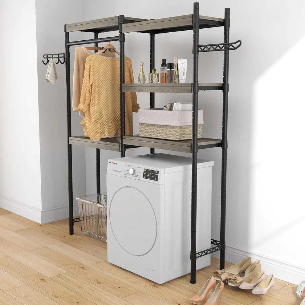 MDF & Iron Double-Row Washing Machine Rack