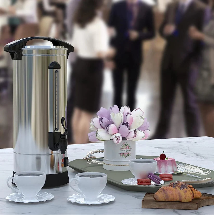 304 Stainless Steel Double-Layer Coffee Pot – Bottom Groove Design