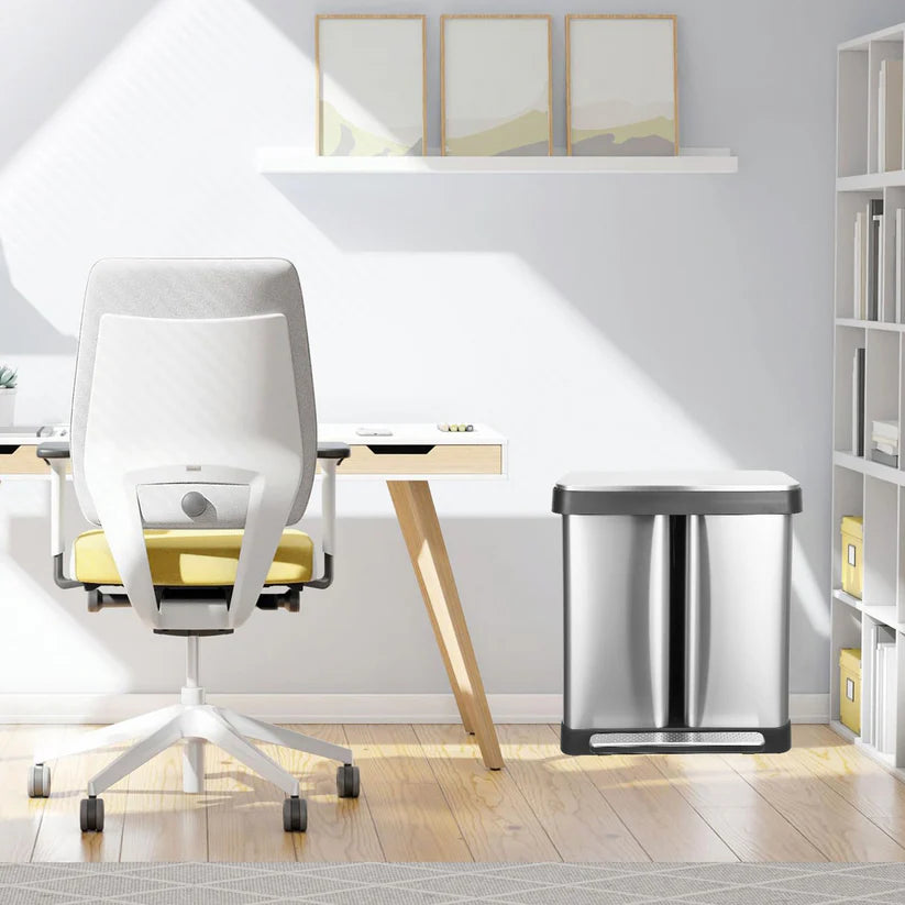 72L Stainless Steel Trash Can (36L+36L) – 410 Stainless, PP & ABS