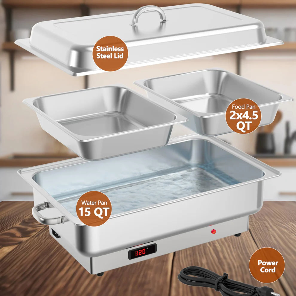 2-Piece Electric Dining Stove Set – Flat Cover Included