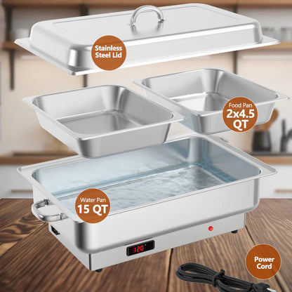 2-Piece Electric Dining Stove Set – Flat Cover Included