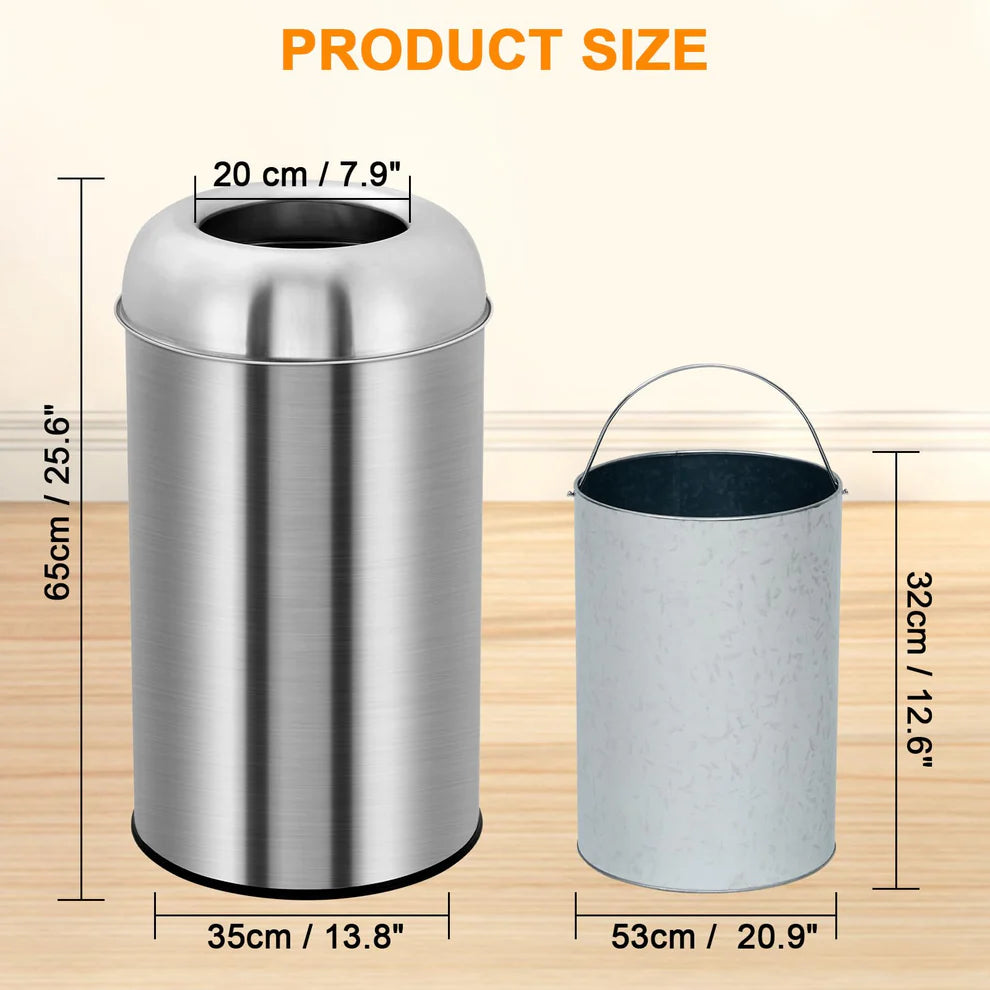 Stainless Steel Direct-Throw Hopper Trash Can