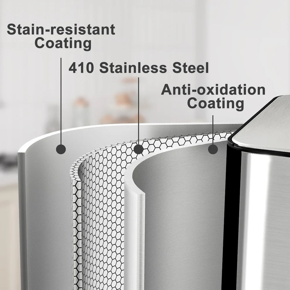 Double Barrel Rectangular Pedal Trash Can – 2×30L, Stainless Steel & Plastic