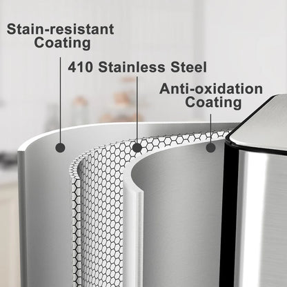 Double Barrel Rectangular Pedal Trash Can – 2×30L, Stainless Steel & Plastic