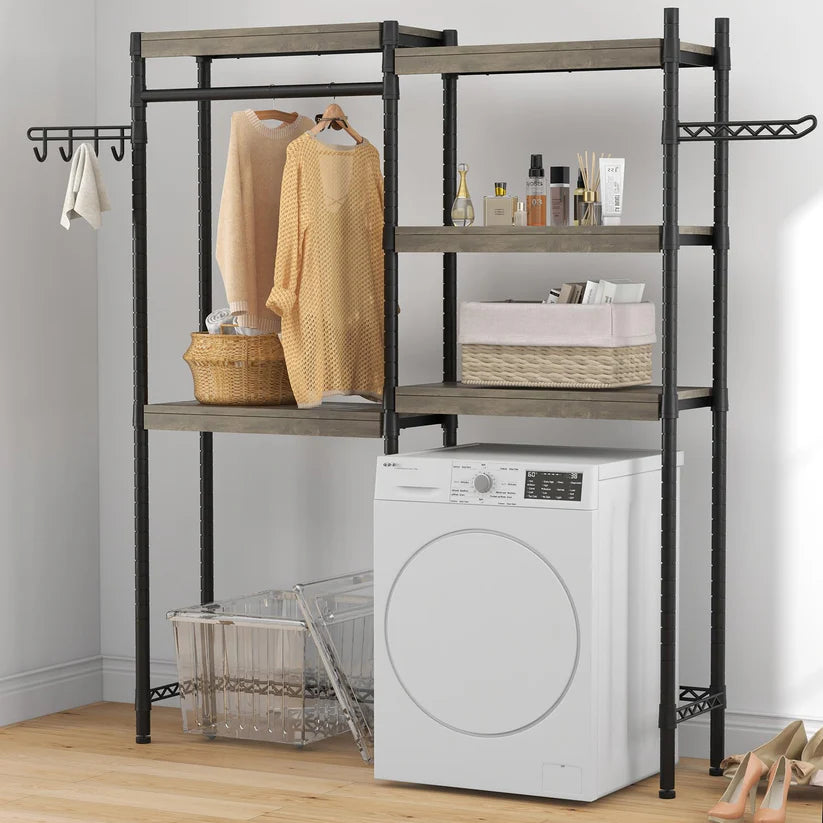 MDF & Iron Double-Row Washing Machine Rack