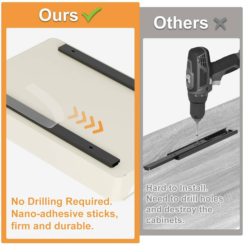 Stainless & Carbon Steel Cabinet Pull-Out Box – 43×30×7 cm