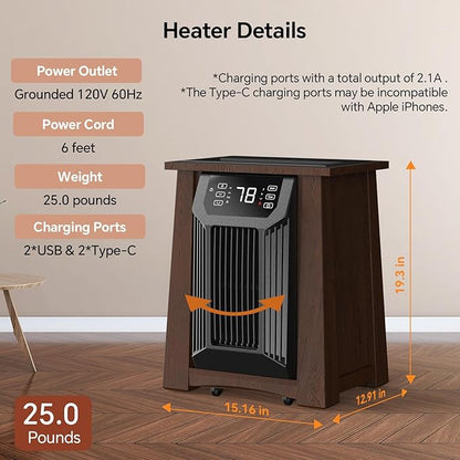 1 Wooden Box Quartz Heater (8 Quartz Tubes)