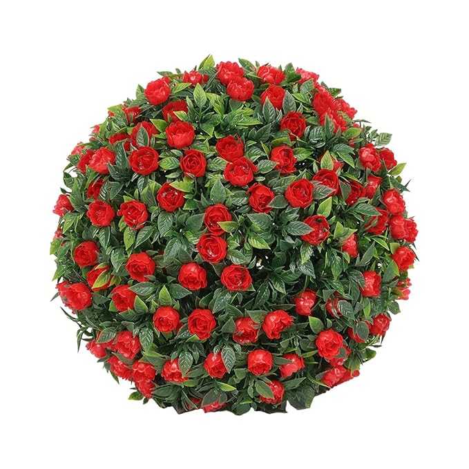 2Pcs Pe Artificial Flower Ball With Hanging Chain