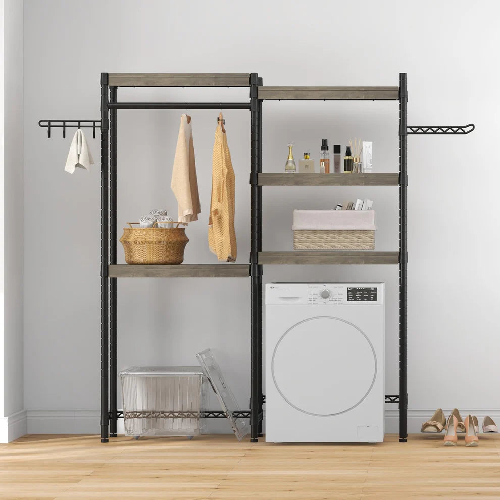 MDF & Iron Double-Row Washing Machine Rack