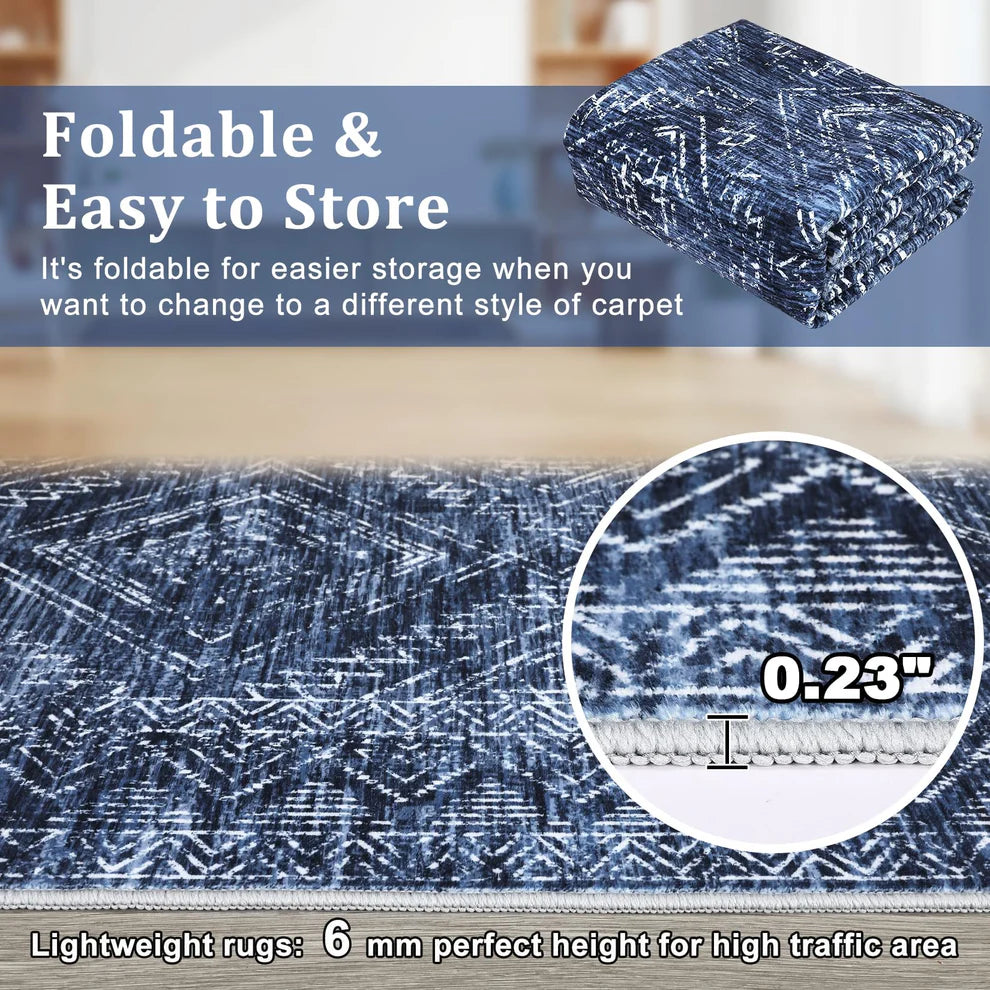 Fine Yarn Cashmere Polyester Carpet – 1180Gsm, Foldable, Modern Diamond Heart