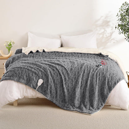 Cotton Velvet Jacquard Twist Electric Blanket – Wireless RF Controller