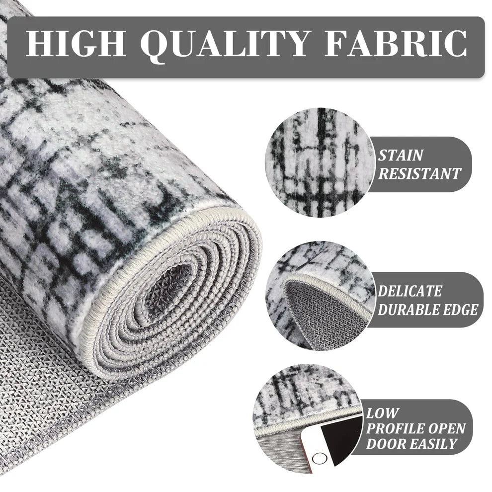 Pearl Velvet Polyester Carpet – 350Gsm, Foldable, Abstract Qianmo