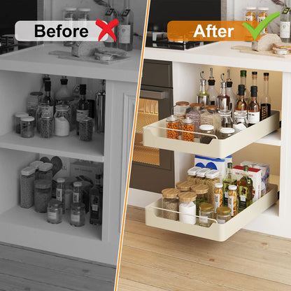 Stainless & Carbon Steel Cabinet Pull-Out Box – 43×30×7 cm