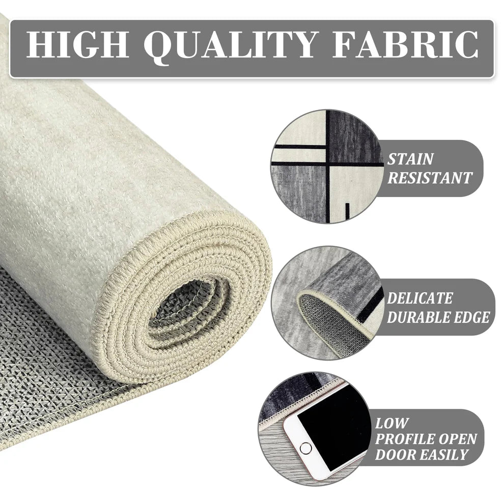 980GSM Polyester Terry Velvet Printed Carpet – Modern 12 Grid SY-2331