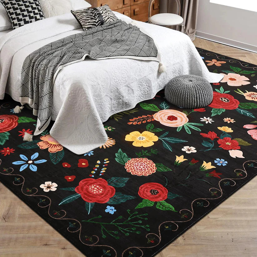 1150GSM Polyester Pearl Velvet Printed Carpet – XXS Modern Flowering