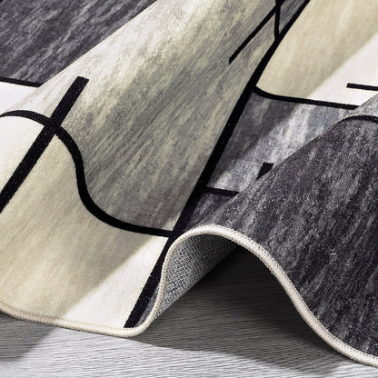 980GSM Polyester Terry Velvet Printed Carpet – Modern 12 Grid SY-2331