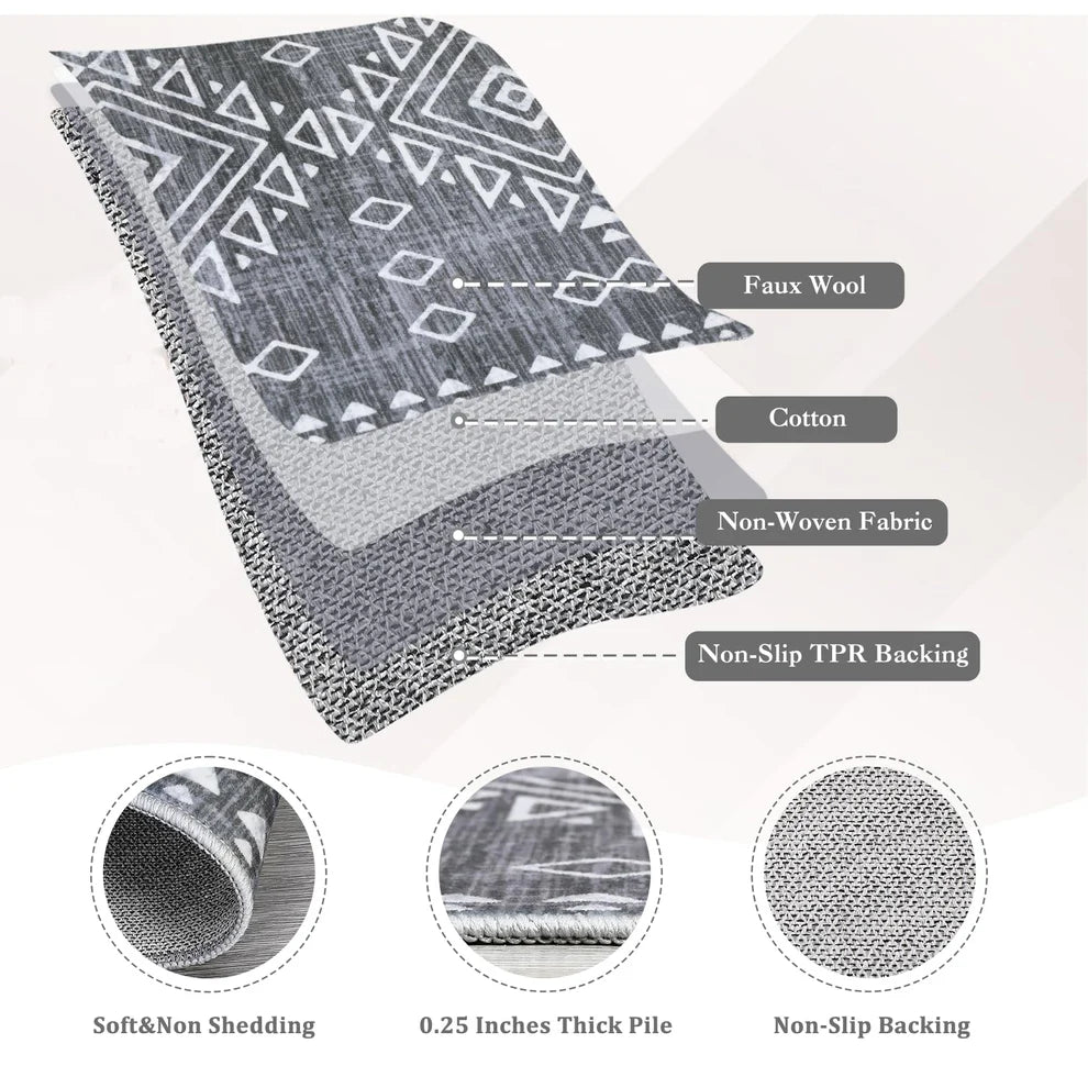 Polyester Velvet & Cashmere Printed Carpet – Bohemia Leisure Tribe, 1180GSM