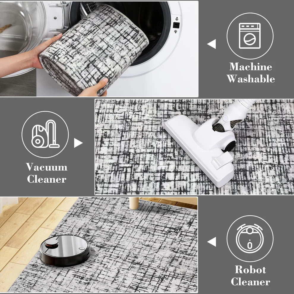 Pearl Velvet Polyester Carpet – 350Gsm, Foldable, Abstract Qianmo