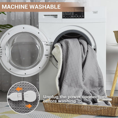 Polyester Waffle Electric Heating Blanket – LCD Desktop Wireless Controller