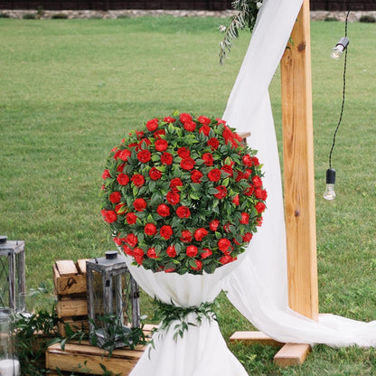 2Pcs Pe Artificial Flower Ball With Hanging Chain
