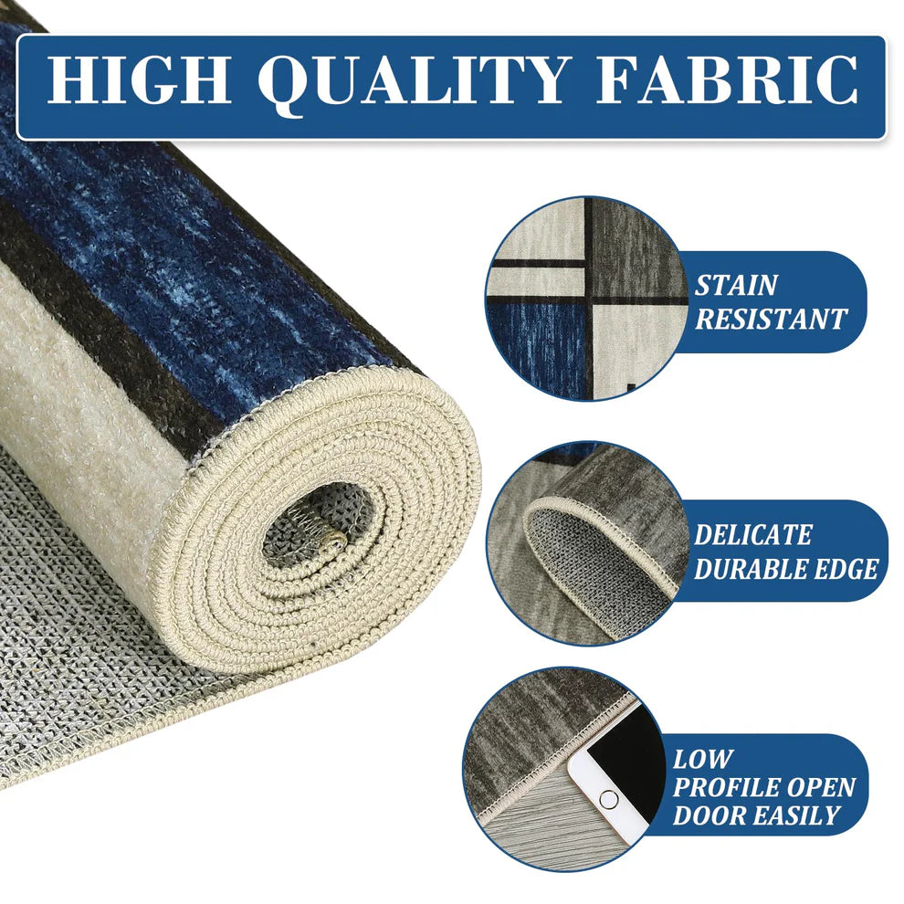 980GSM Polyester Terry Velvet Printed Carpet – Modern 12 Grid SY-2331