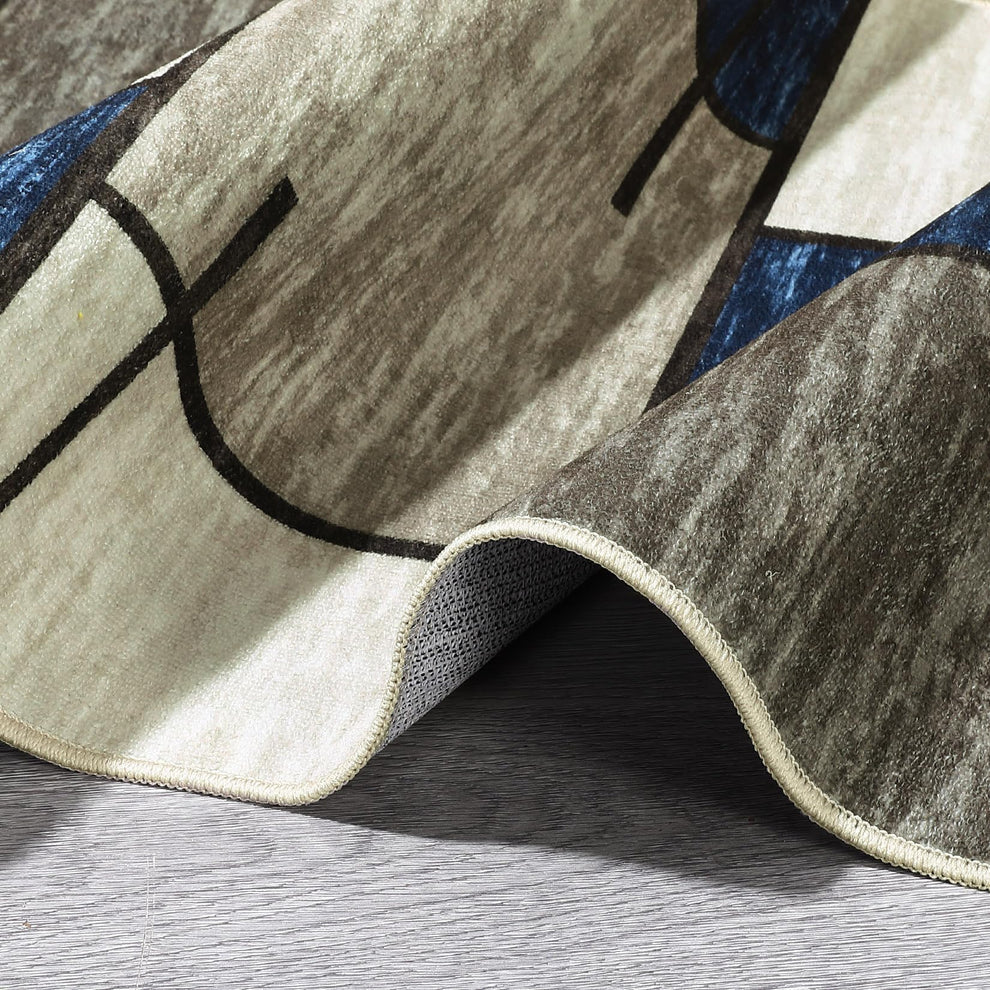 980GSM Polyester Terry Velvet Printed Carpet – Modern 12 Grid SY-2331