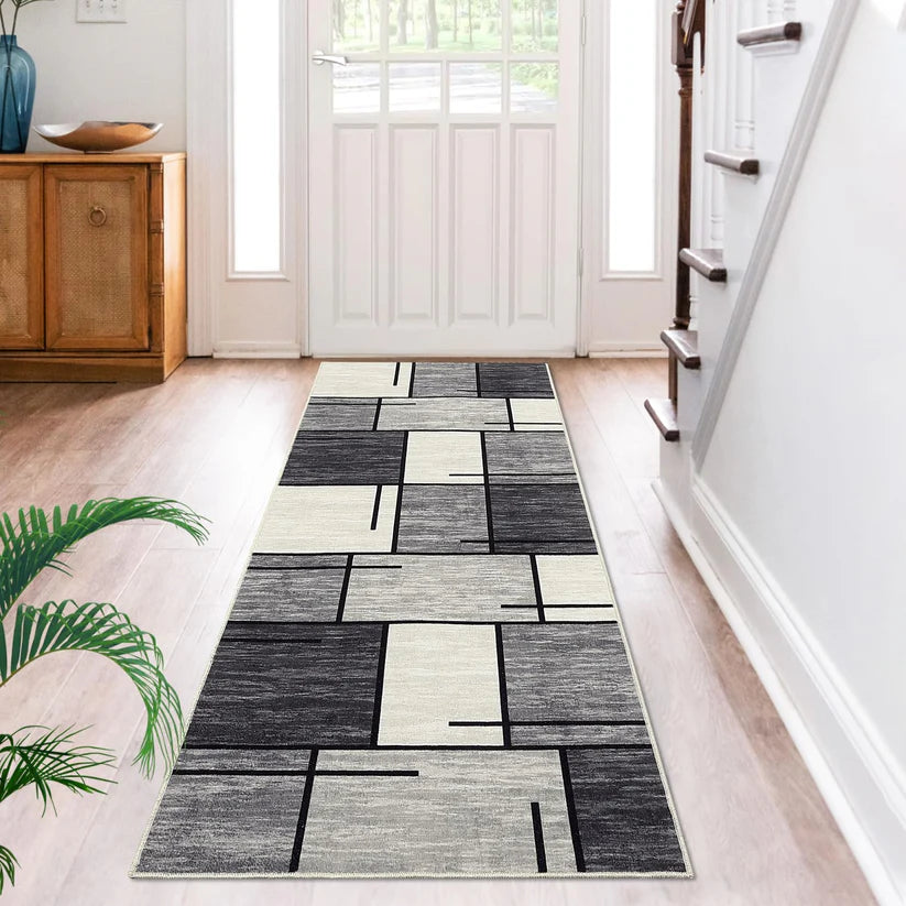 980GSM Polyester Terry Velvet Printed Carpet – Modern 12 Grid SY-2331