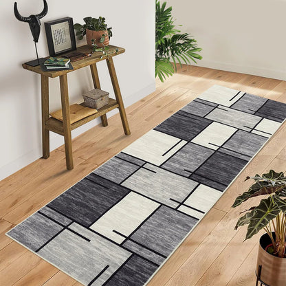 980GSM Polyester Terry Velvet Printed Carpet – Modern 12 Grid SY-2331