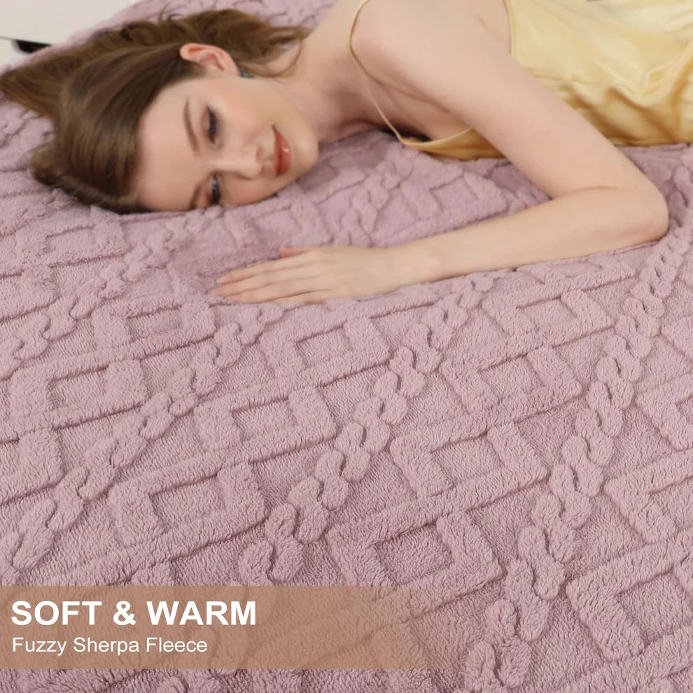 Cotton Velvet Jacquard Electric Blanket – LCD Desktop Digital Controller