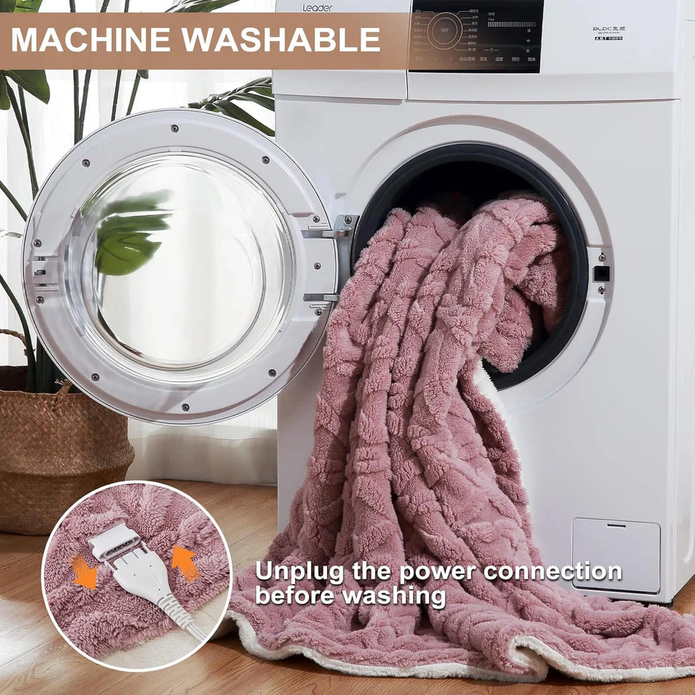 Cotton Velvet Jacquard Electric Blanket – LCD Digital Display Controller