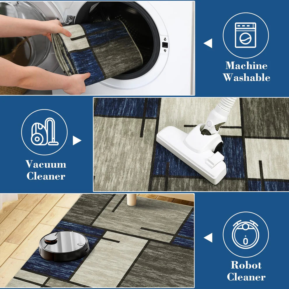 980GSM Polyester Terry Velvet Printed Carpet – Modern 12 Grid SY-2331