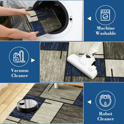 980GSM Polyester Terry Velvet Printed Carpet – Modern 12 Grid SY-2331