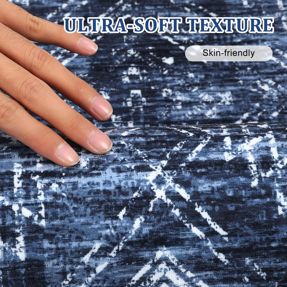 Fine Yarn Cashmere Polyester Carpet – 1180Gsm, Foldable, Modern Diamond Heart