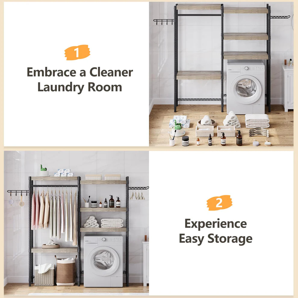 MDF & Iron Double-Row Washing Machine Rack